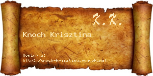 Knoch Krisztina névjegykártya